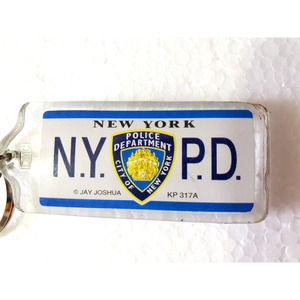 DMC Key Chain Acrylic New York City Police Dept NYC PD Gold Metalic Seal Badge